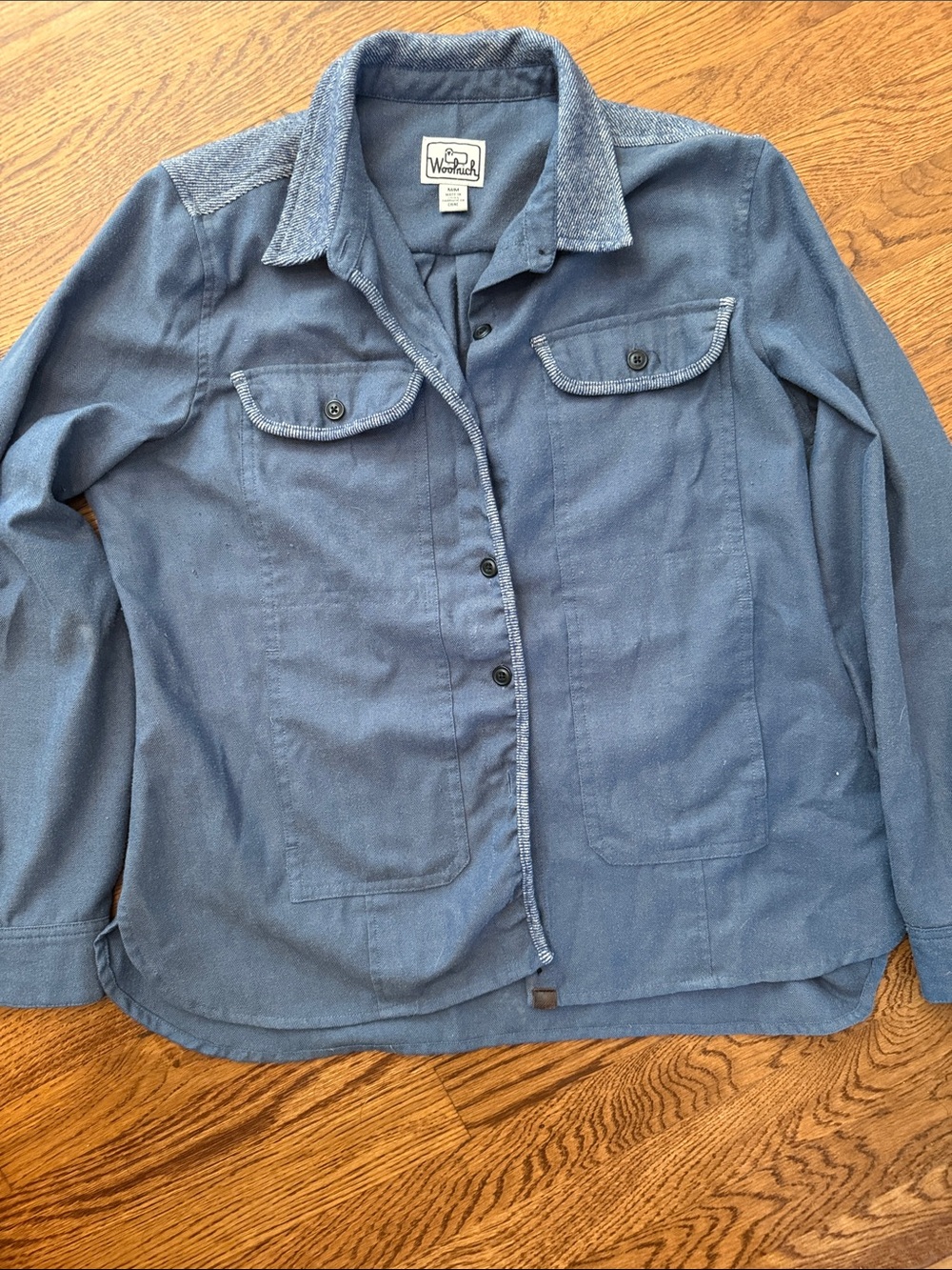 Woolrich Women's Denim-Style Blue Button-Front Shirt Jacket